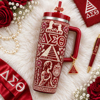 Crimson Sorority Pride Dazzle 40oz Tumbler