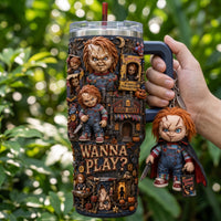 Spooky Horror Doll Aurora 40oz Tumbler