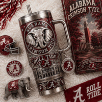 Tuscaloosa Crimson Starry 40oz Tumbler