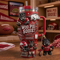 Arkansas Gridiron Starry 40oz Tumbler