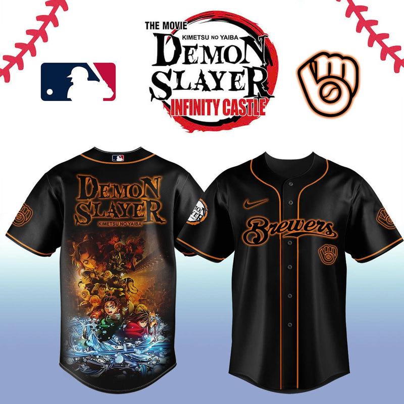 Milwaukee Demon Night Flame Black Baseball Jersey