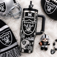 Las Vegas Raider Football Glam 40oz Tumbler