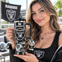 Las Vegas Raider Football Glam 40oz Tumbler