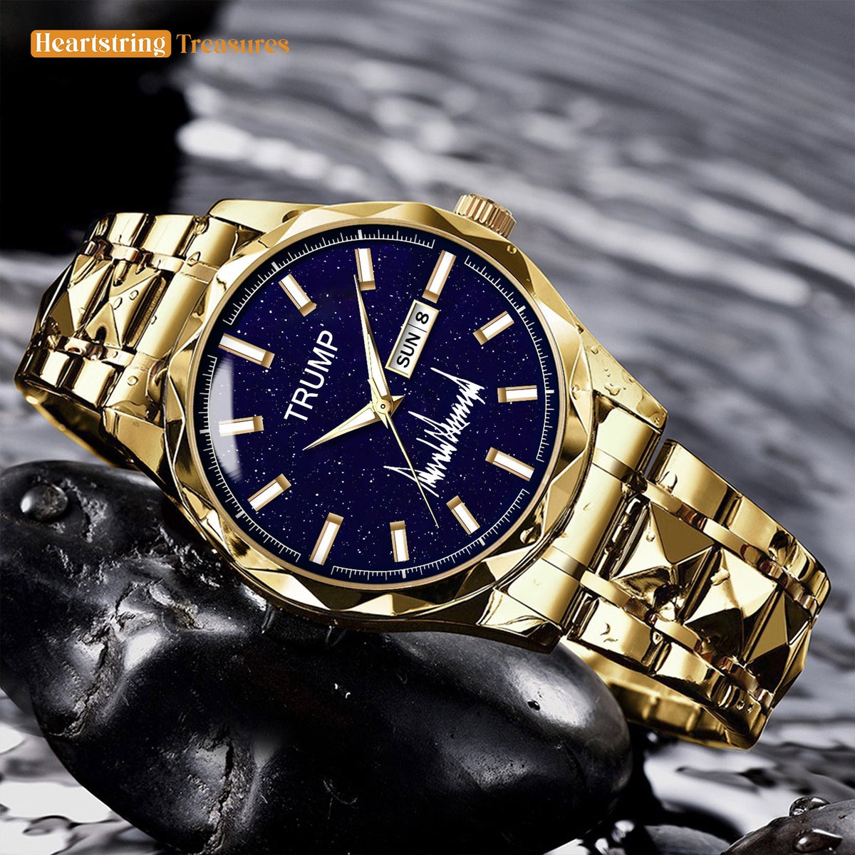 TRUMP Watch 2025 Luxury Gold – Galaxy Blue Dial – Gold Watch for Men
