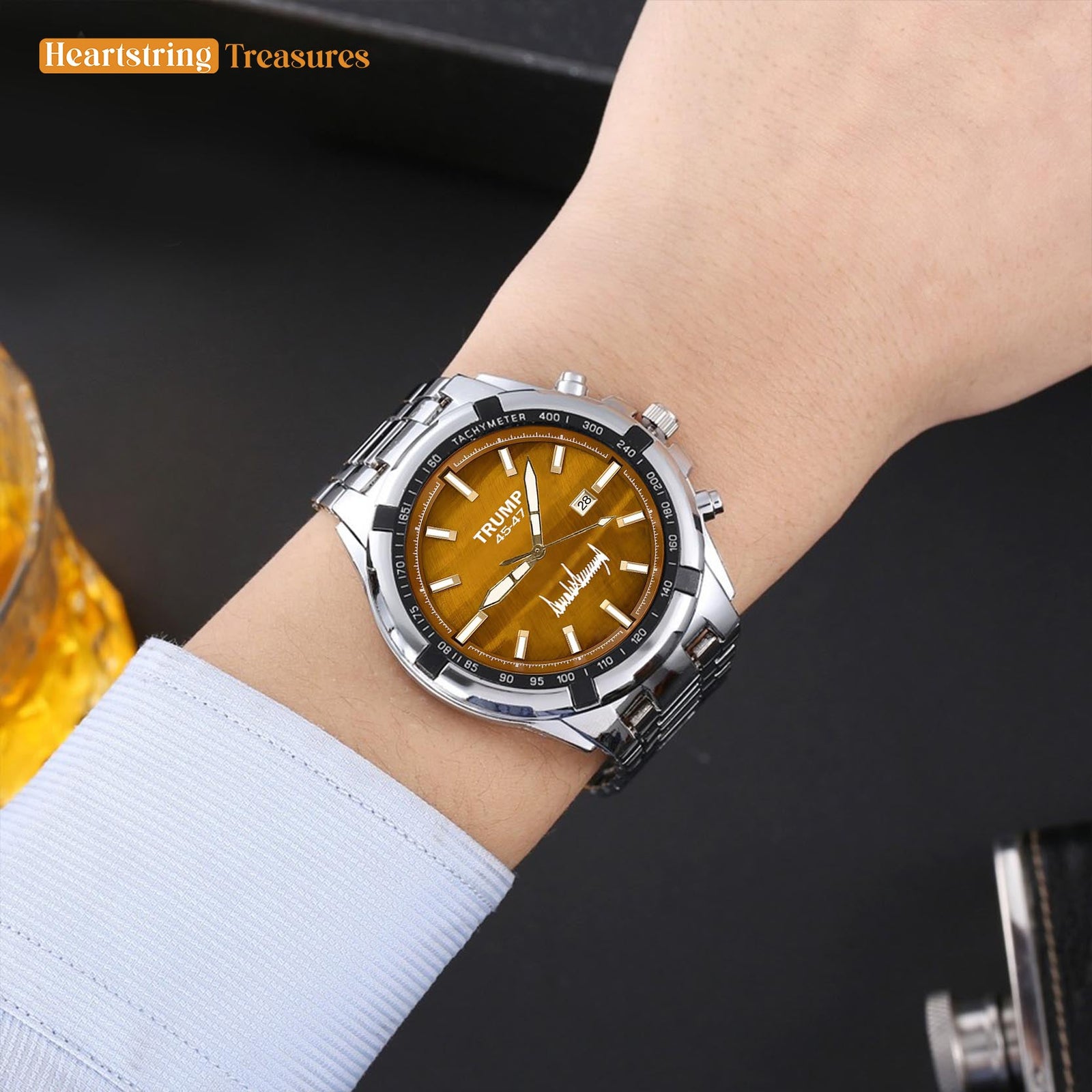 TRUMP Watch 2025 - Wood Grain Dial - Gift Watch for Fans