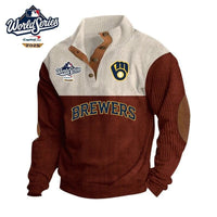 Milwaukee Corduroy Button Diamond Baseball Pullover