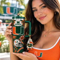 Miami Hurricane Football Bling 40oz Tumbler
