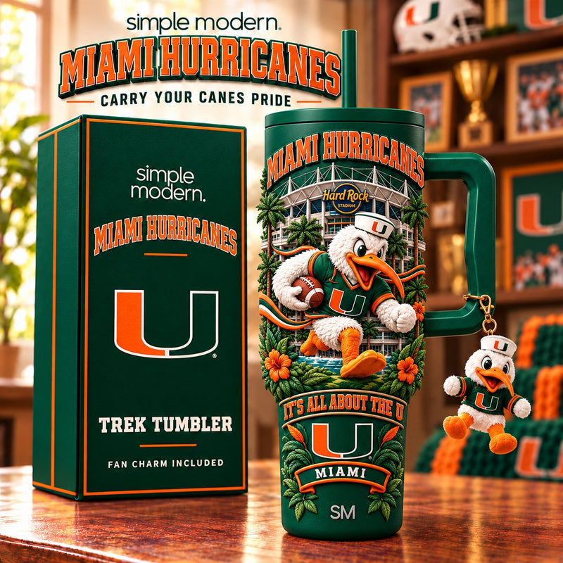 Miami Hurricane Football Dazzle 40oz Tumbler