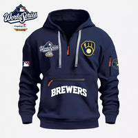 Milwaukee Navy Hooded Baseball Hoodie