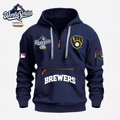 Milwaukee Navy Hooded Baseball Hoodie