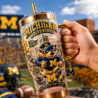 Michigan Wolverine Football Bling 40oz Tumbler
