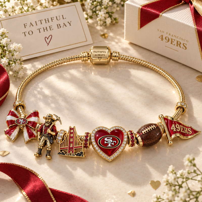 San Francisco Football Fan Charm Bracelet