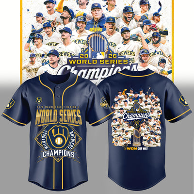 Milwaukee Navy Gold Baseball Jersey