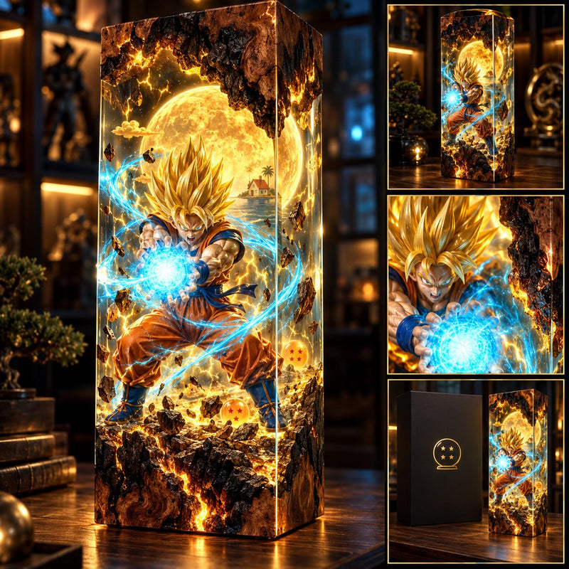 Golden Warrior Resin Lamp