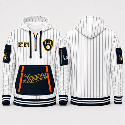 Milwaukee Pinstripe White Baseball Hoodie