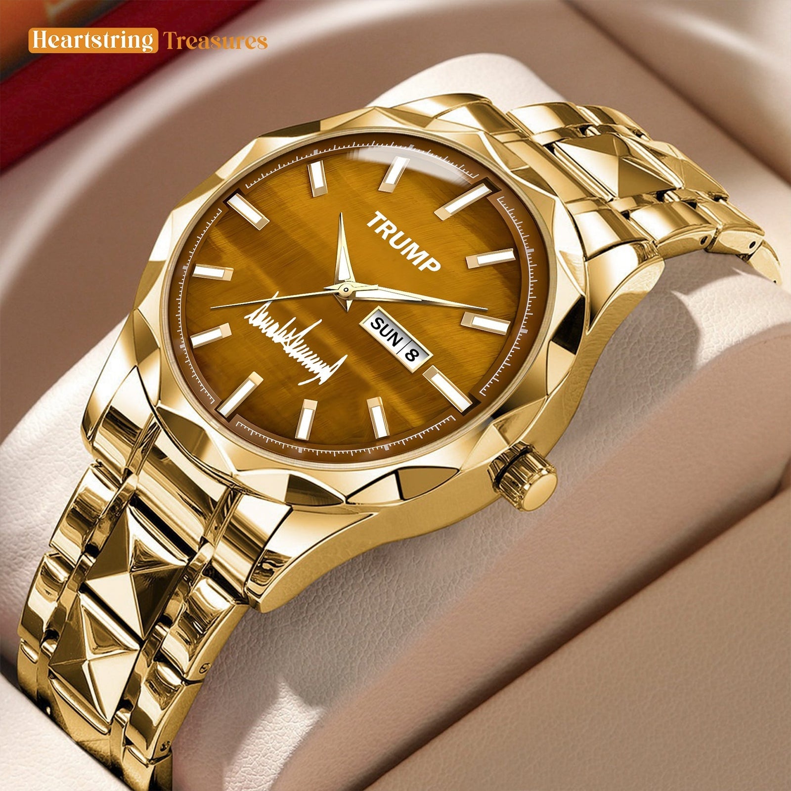 TRUMP Watch 2026 Luxury Gold – Rustic Brown Dial – Gold Watch for Men