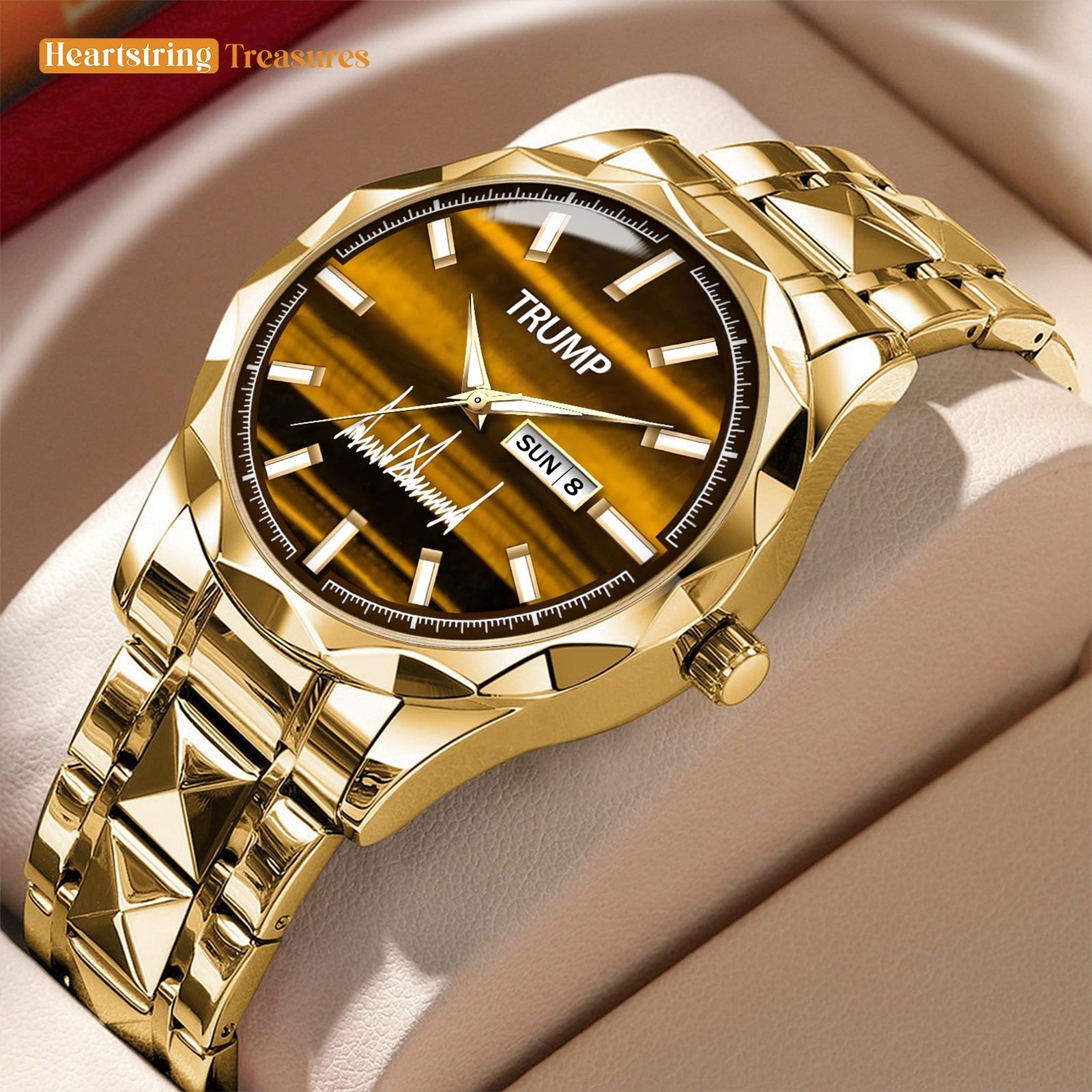 TRUMP Watch 2025 Luxury Gold – Dark Brown Dial – Gold Watch for Men