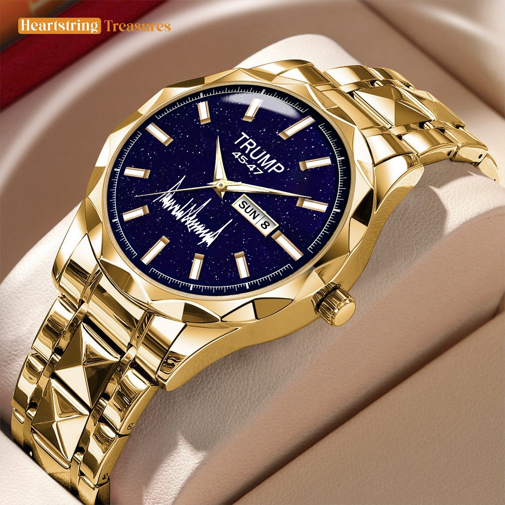 TRUMP Watch 45-47 Luxury Gold – Blue Eclipse Dial  – Gold Watch for Men
