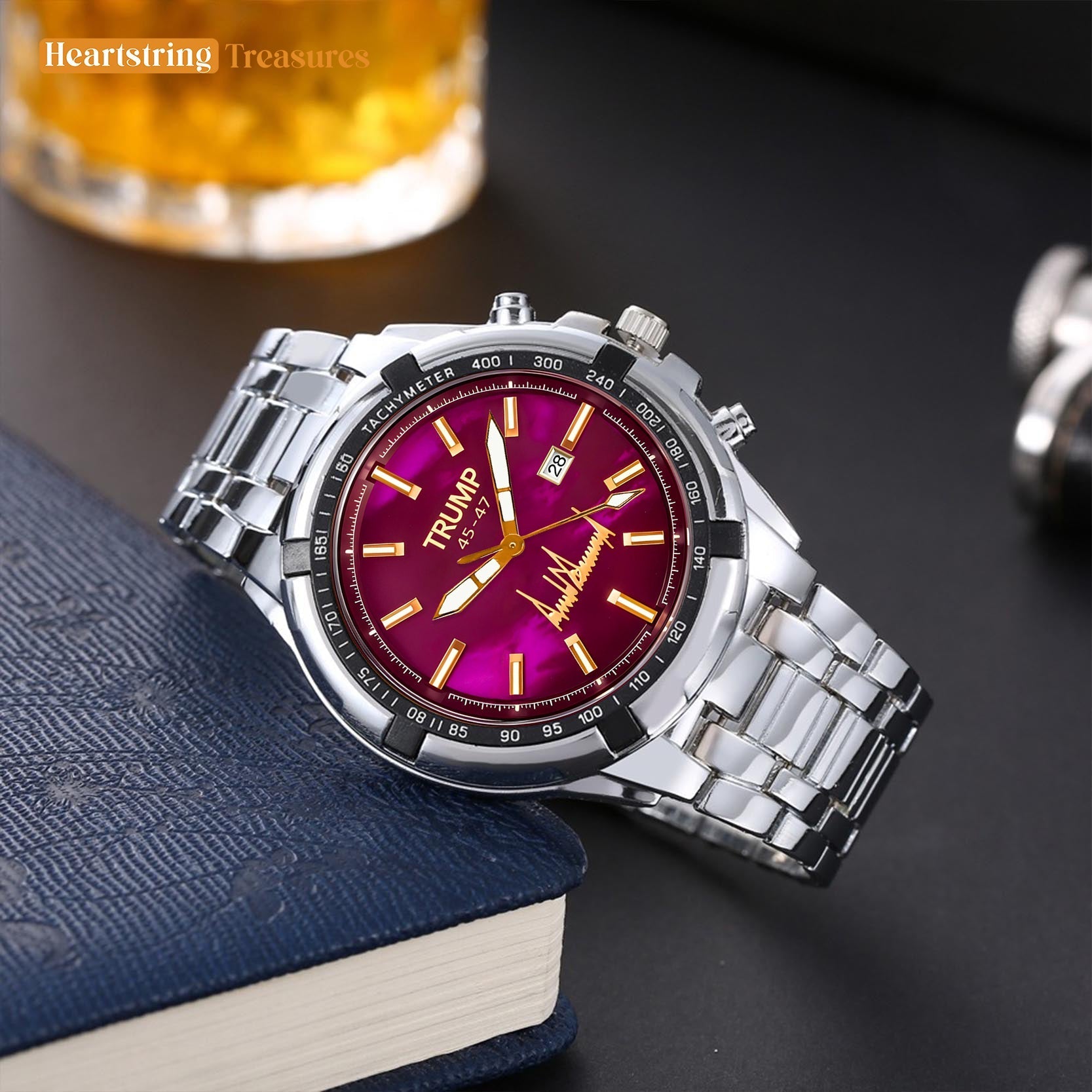 TRUMP 45-47 Watch 2025 Luxury Gold – Purple Storm Dial – Gold Watch for Men