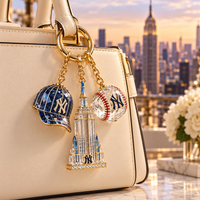 New York Baseball Fan Bag Charm Set