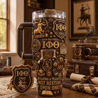 Brown and Gold Fraternity Jewel 40oz Tumbler