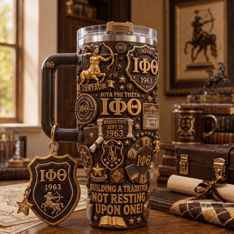 Brown and Gold Fraternity Jewel 40oz Tumbler