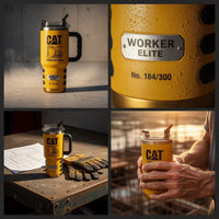 Yellow Worker Elite Jobsite Tumbler With Handle