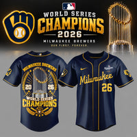 Milwaukee Trophy Navy Baseball Jersey