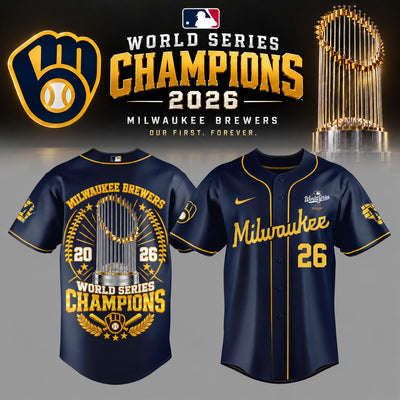 Milwaukee Trophy Navy Baseball Jersey