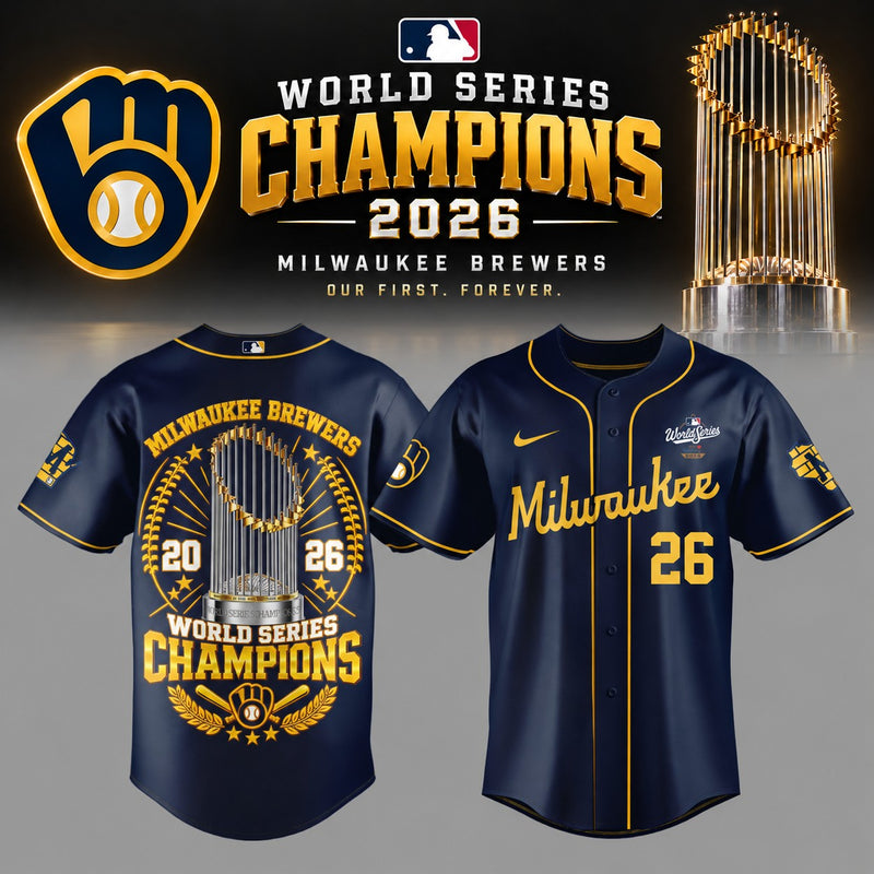 Milwaukee Trophy Navy Baseball Jersey