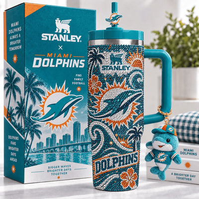 Miami Dolphin Football Gilded 40oz Tumbler