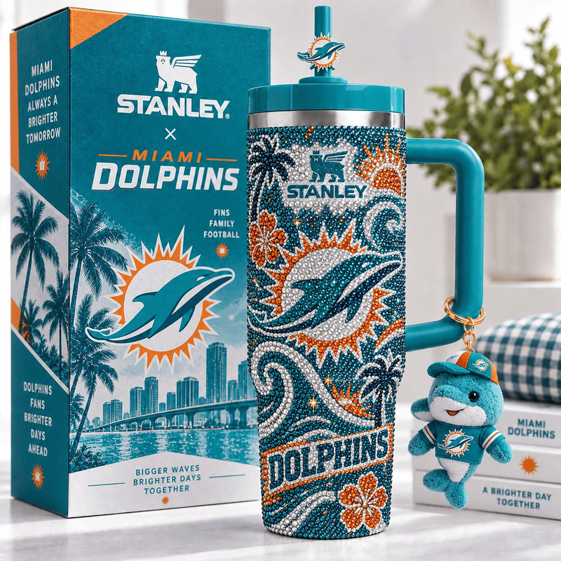 Miami Dolphin Football Gilded 40oz Tumbler