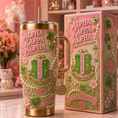 Pink and Green Sisterhood Starry 40oz Tumbler