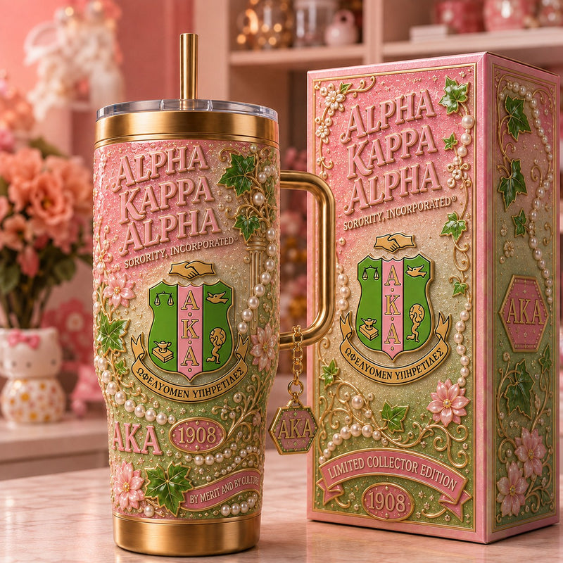 Pink and Green Sisterhood Bling 40oz Tumbler