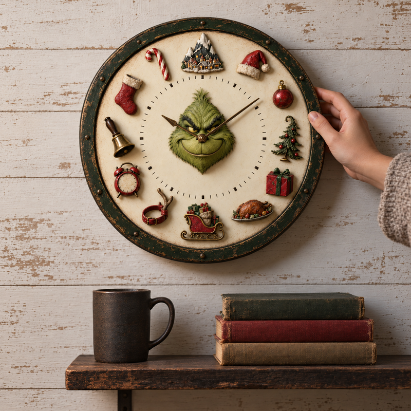 Christmas Grump Story Wall Clock