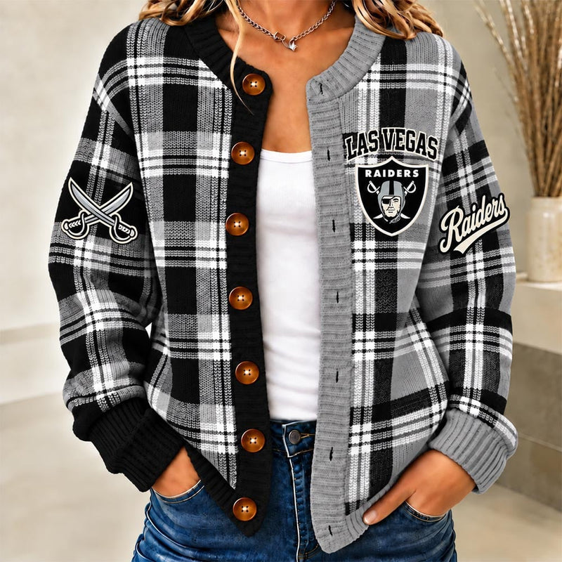 Las Vegas Plaid Knit Women's Cardigan