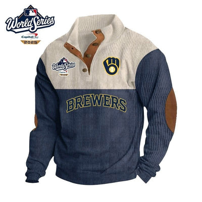 Milwaukee Corduroy Button Diamond Baseball Pullover