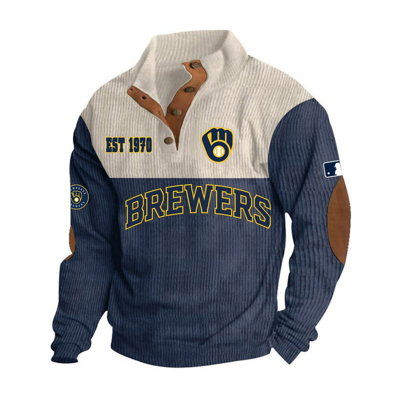 Milwaukee Corduroy Button Baseball Pullover