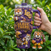 Baton Rouge Tiger Football Glam 40oz Tumbler