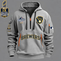 Milwaukee Zip Pocket Navy Baseball Hoodie