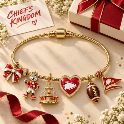 Kansas City Football Fan Charm Bracelet