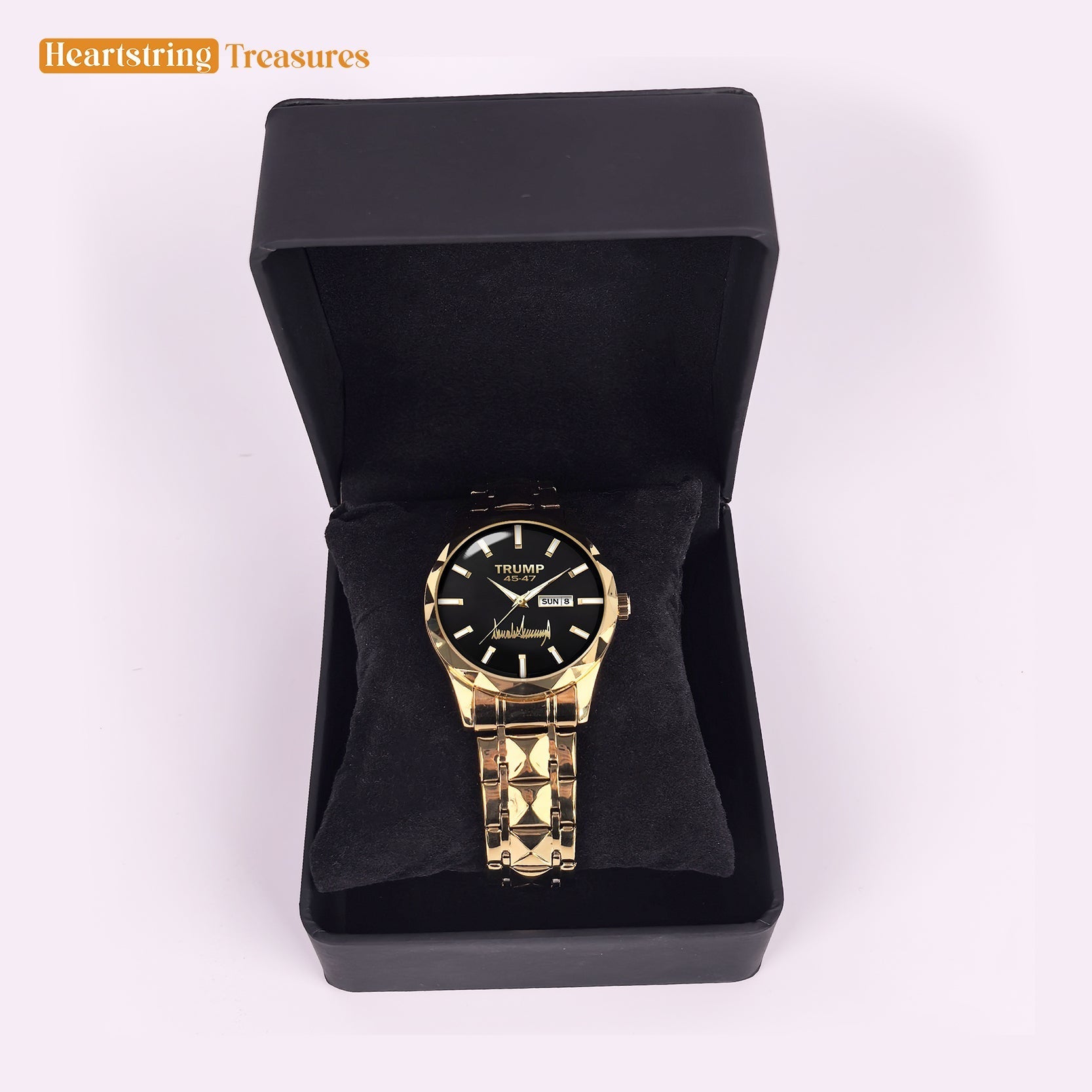 TRUMP Watch 45 - 47 Luxury Gold – Onyx Black Dial  – Gold Watch for Men