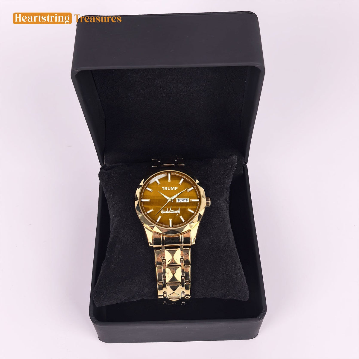 TRUMP Watch 2026 Luxury Gold – Rustic Brown Dial – Gold Watch for Men