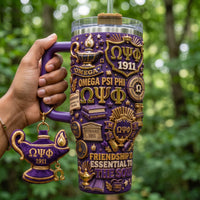 Purple and Gold Fraternity Glam 40oz Tumbler