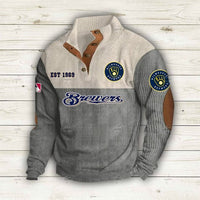 Milwaukee Corduroy Quarter Zip Baseball Pullover