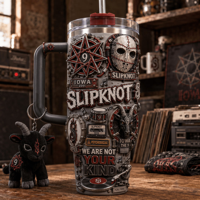 Masked Metal Nine Jewel 40oz Tumbler