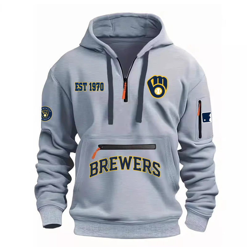 Milwaukee Grey Baseball Hoodie