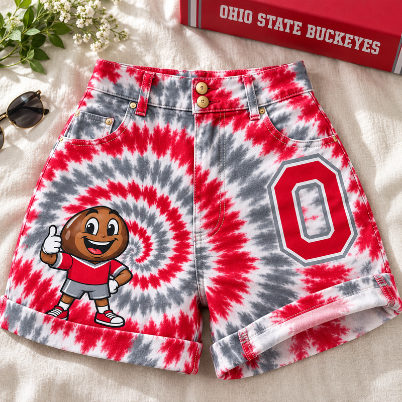 Columbus Tie-Dye Spiral Cuffed Shorts