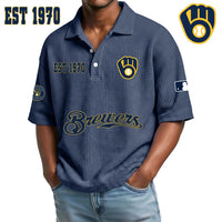 Milwaukee Navy Waffle Baseball Polo