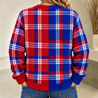 Buffalo Plaid Knit Women's Cardigan